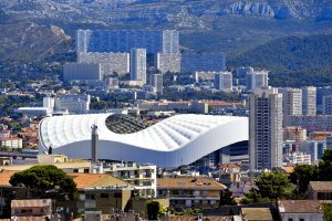 Blick auf das Stade Velodrome in Marseille