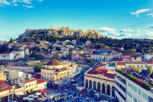Blick auf Athen und die Akropolis