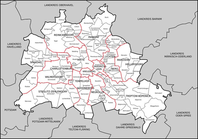Berliner Bezirke Liste und Karte der Stadtteile Berlins
