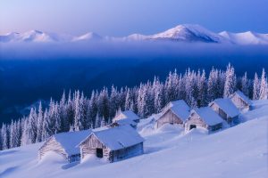 Winter in den ukrainischen Karpaten