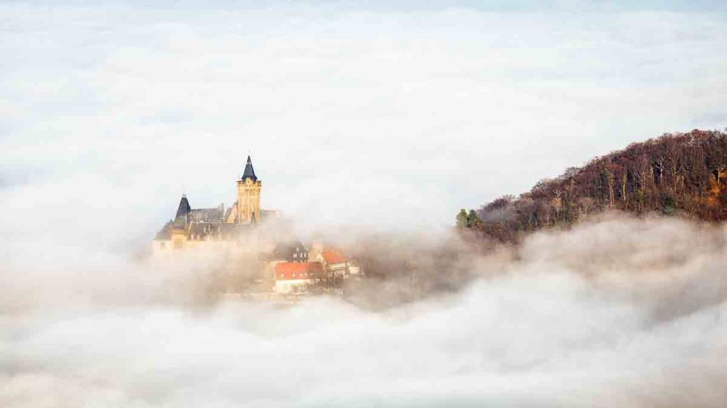 Wernigeröder Schloss im Nebel