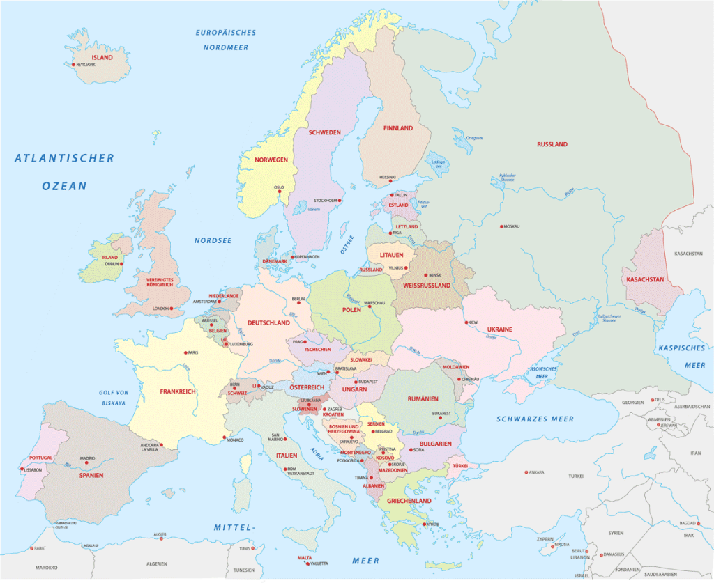 Karte: Italien - Lage in Europa