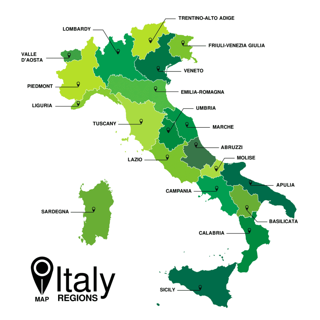 Karte: Regionen in Italien